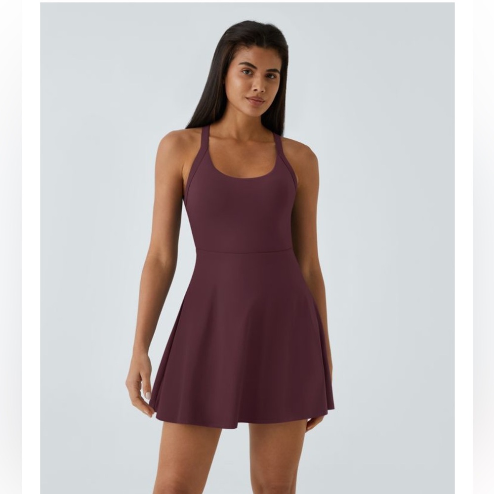 Fig Airy Backless Twisted Flare Dress Longer Length Easy Peezy Edition - Picture 2 of 6